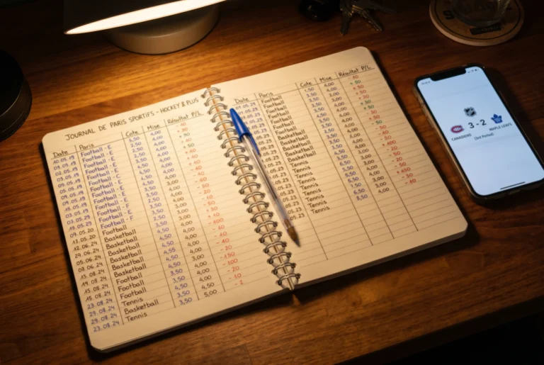 Journal de suivi des paris sportifs NHL avec calcul du ROI et analyse des résultats