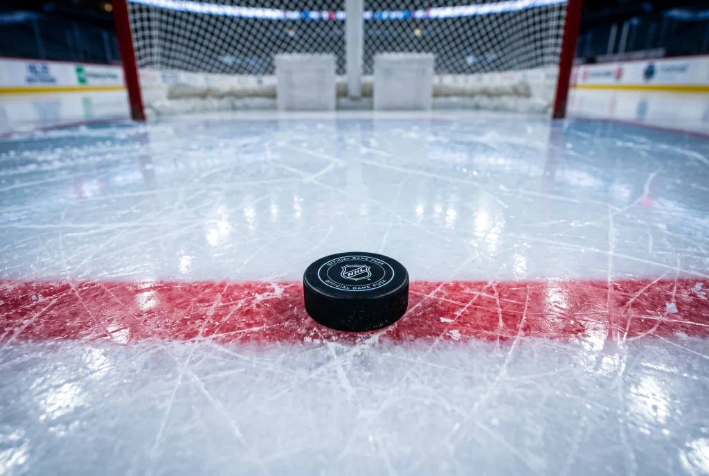 Tableau de cotes puck line NHL avec handicap plus et moins 1.5 buts